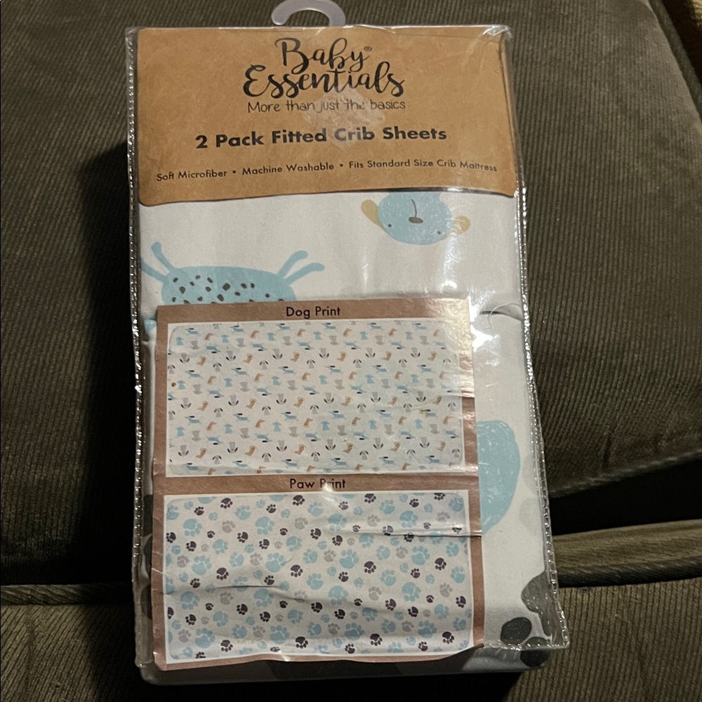 Baby Essentials Blue and White Crib Sheets Set